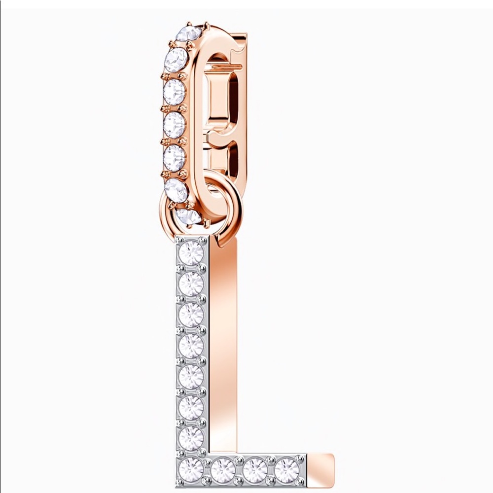 Swarovski letter L charm gold